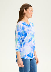 3/4 Sleeve Notch Neck Top by French Dressing