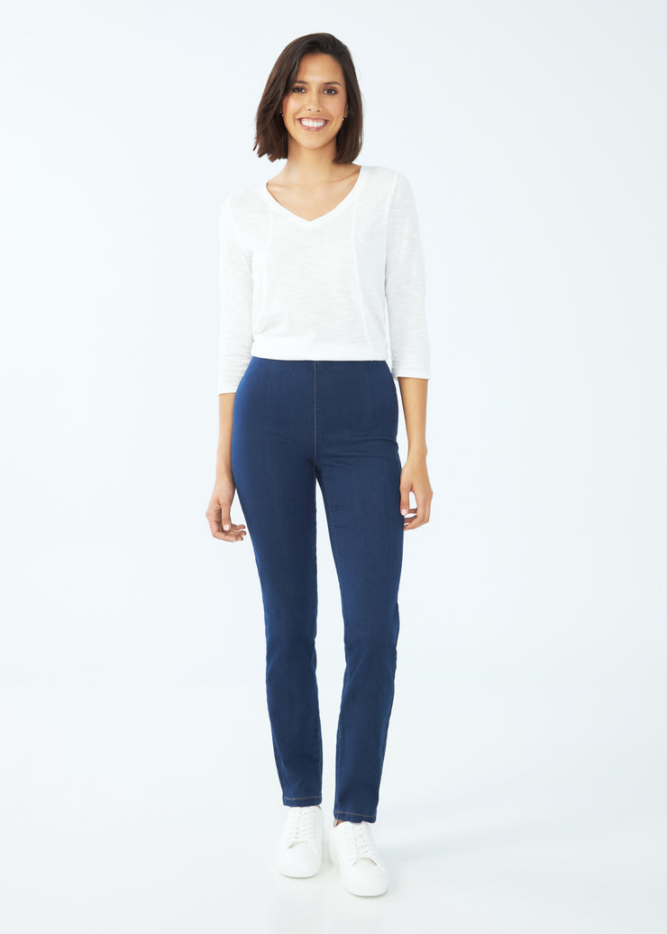 Pull-On Super Jegging - Indigo - PETITE SIZES - by FDJ