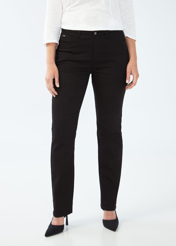 Olivia Straight Leg Jean - Black - PETITE SIZES - by FDJ Essential Jeans