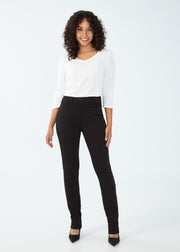 Suzanne Straight Leg Jean - Black - PETITE SIZES - by FDJ