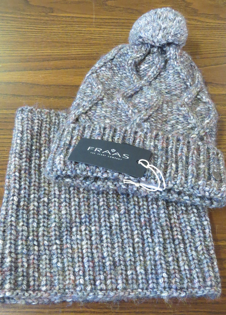 Hat and Neck Warmer by Fraas - Granite Grey