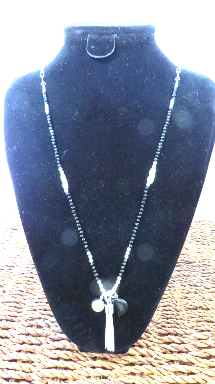 Necklace by Merx - Classic Shiny Silver and Black