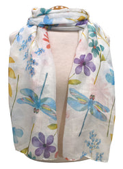 Dragonfly Scarf - Blue