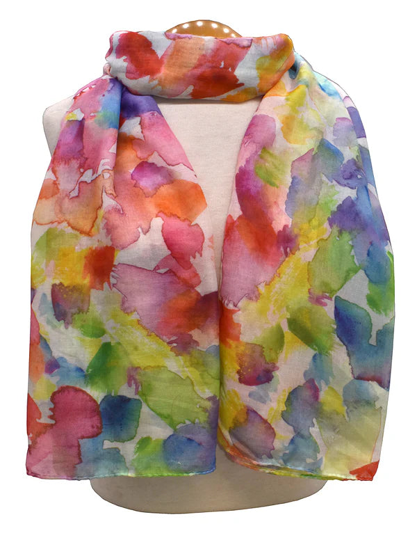 Watercolour Patch Scarf - Purple