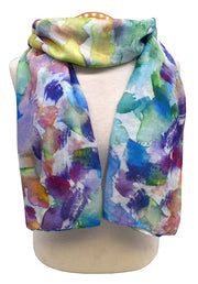 Watercolour Patch Scarf - Blue