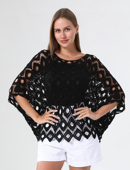 Black Crocheted Topper
