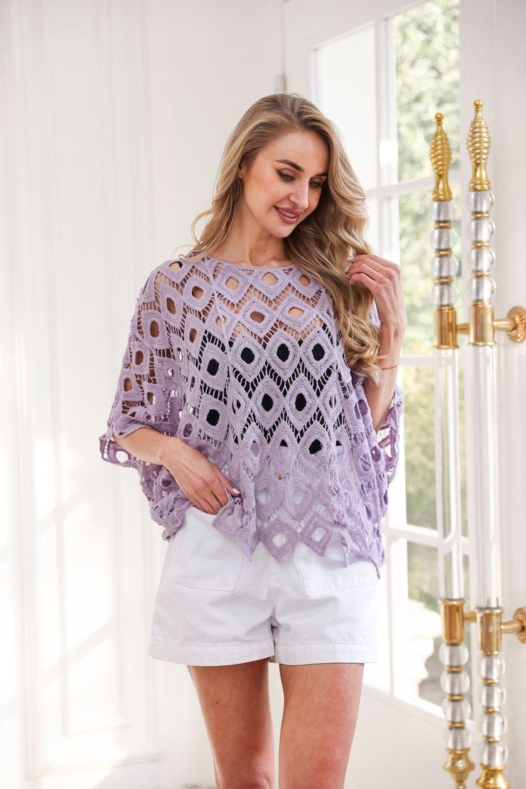 Lavender Crocheted Topper