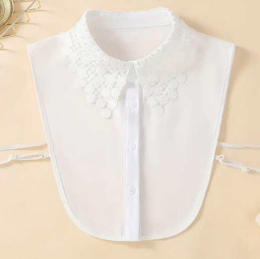 Dickie/Faux Collar - White with Elegant Lace Collar