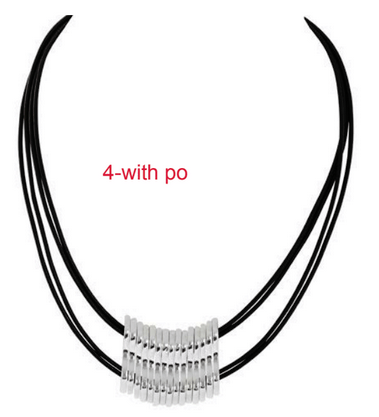 Necklace by Merx - Shiny silver and Black