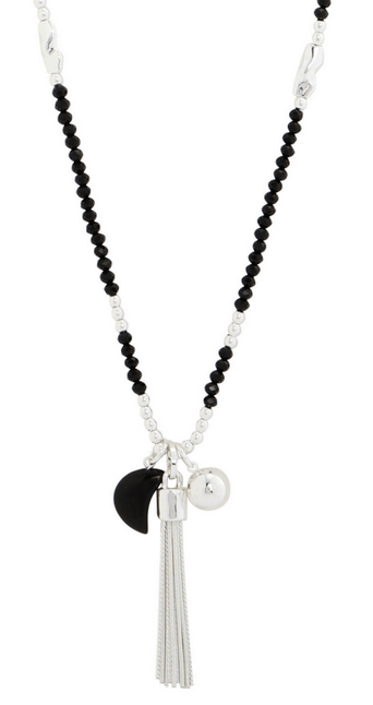 Necklace by Merx - Classic Shiny Silver and Black