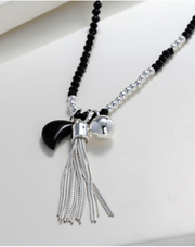 Necklace by Merx - Classic Shiny Silver and Black