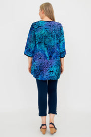 Aqua Batik Blouse by Blue Sky Clothing