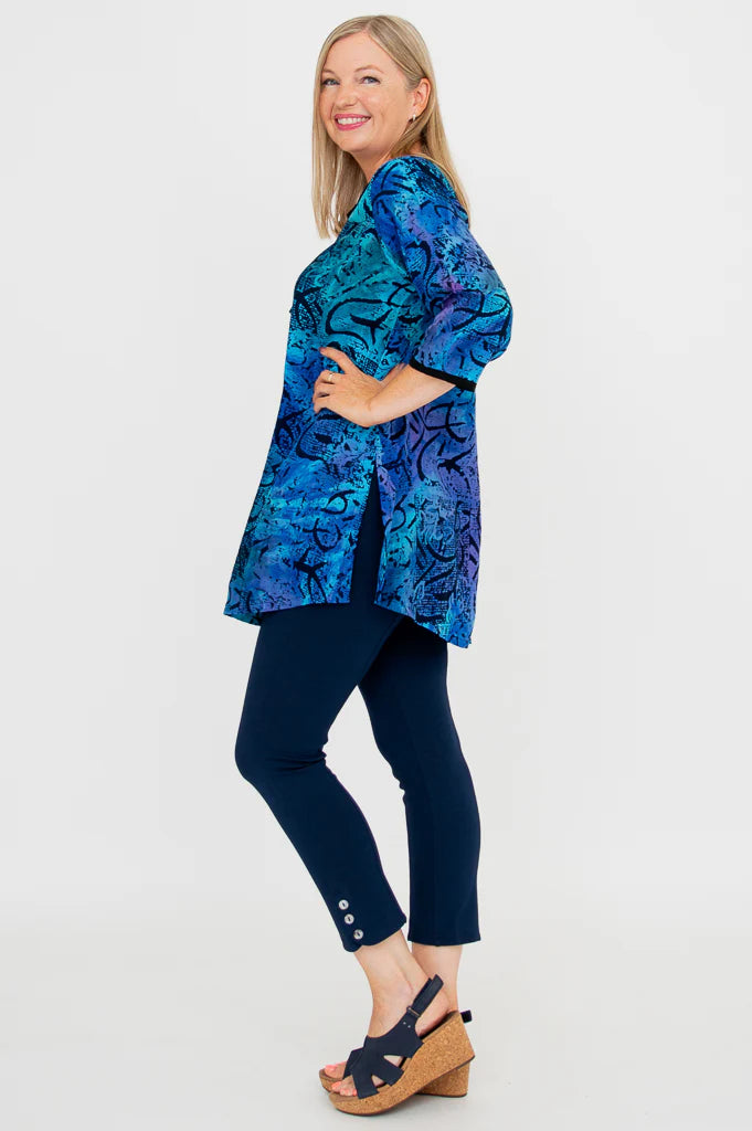 Aqua Batik Blouse by Blue Sky Clothing