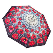 Stained Glass Poppies Reverse Close Folding Umbrella